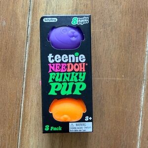 Teenie Needoh Funky Pup 3-Pack - Purple, Pink & Orange